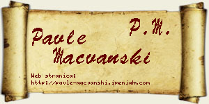 Pavle Mačvanski vizit kartica